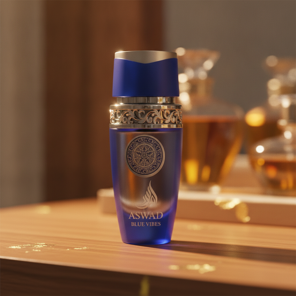 Eau De Parfum Aswad Blue Vibes 100ML - Fragancia Amaderada Oriental