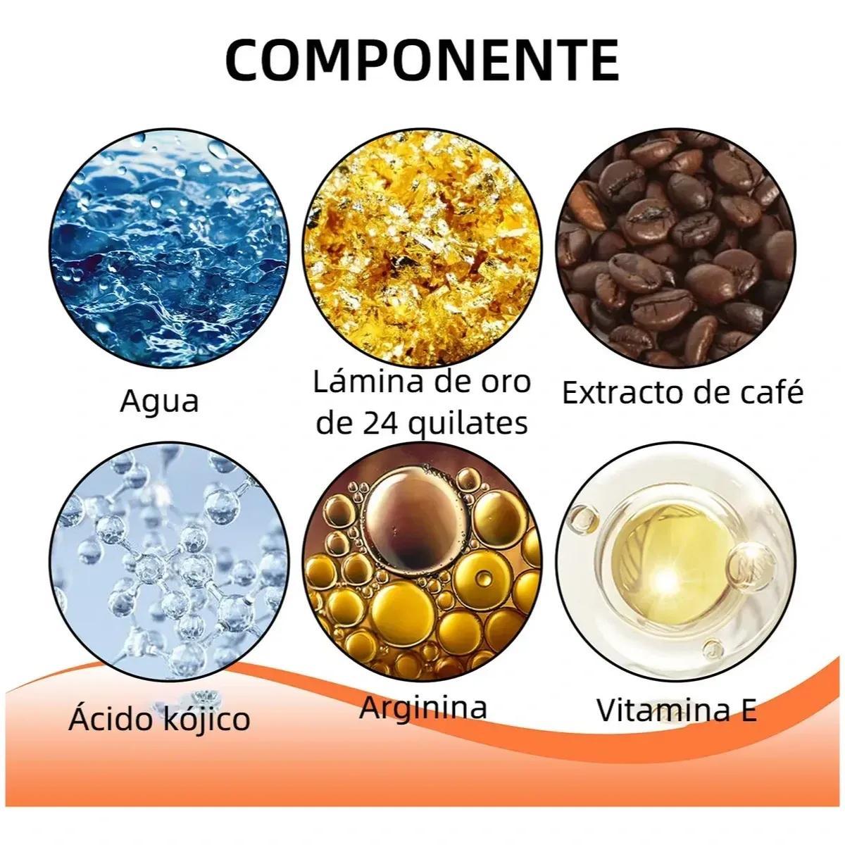 Sérum facial antiarrugas con péptidos y partículas de oro 24K, efecto relleno, hidratación profunda, reafirma y rejuvenece rostro y cuello – 120ml