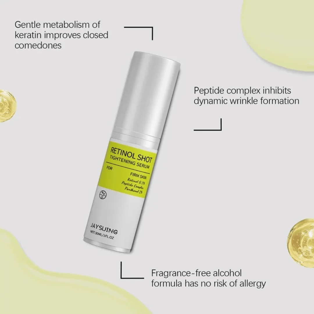Sérum Facial Tensor con Retinol 0.1%, Péptidos y Pantenol 1% – Antiedad, Reafirmante, Reduce Arrugas y Mejora la Textura de la Piel – 30ml