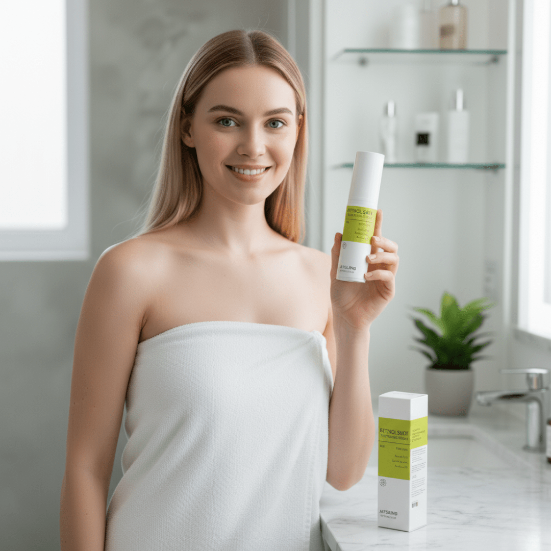 Sérum Facial Tensor con Retinol 0.1%, Péptidos y Pantenol 1% – Antiedad, Reafirmante, Reduce Arrugas y Mejora la Textura de la Piel – 30ml