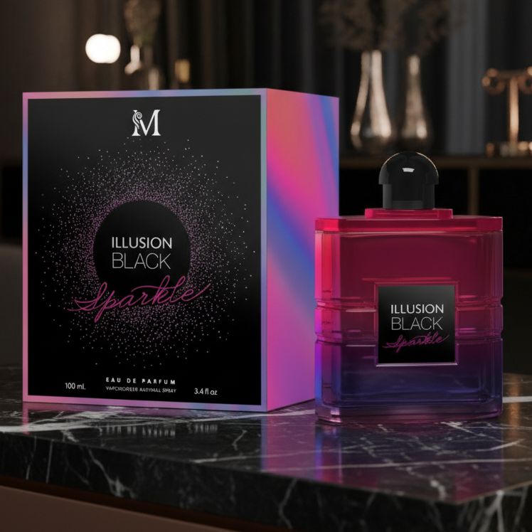 Eau De Parfum Illusion Black Sparkle Pour Femme 100ML - Elegancia Nocturna