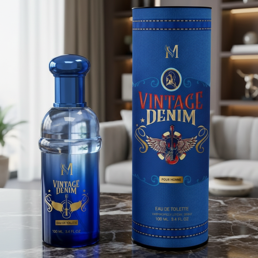 Eau De Toilette Vintage Denim Para Hombre 100ml - Perfume Amaderado Aromático