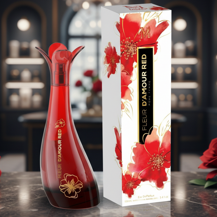Eau De Parfum Fleur D'amour Red 100ML - Fragancia Floral Frutal Para Mujer