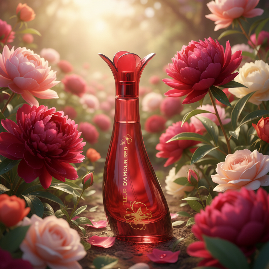 Eau De Parfum Fleur D'amour Red 100ML - Fragancia Floral Frutal Para Mujer