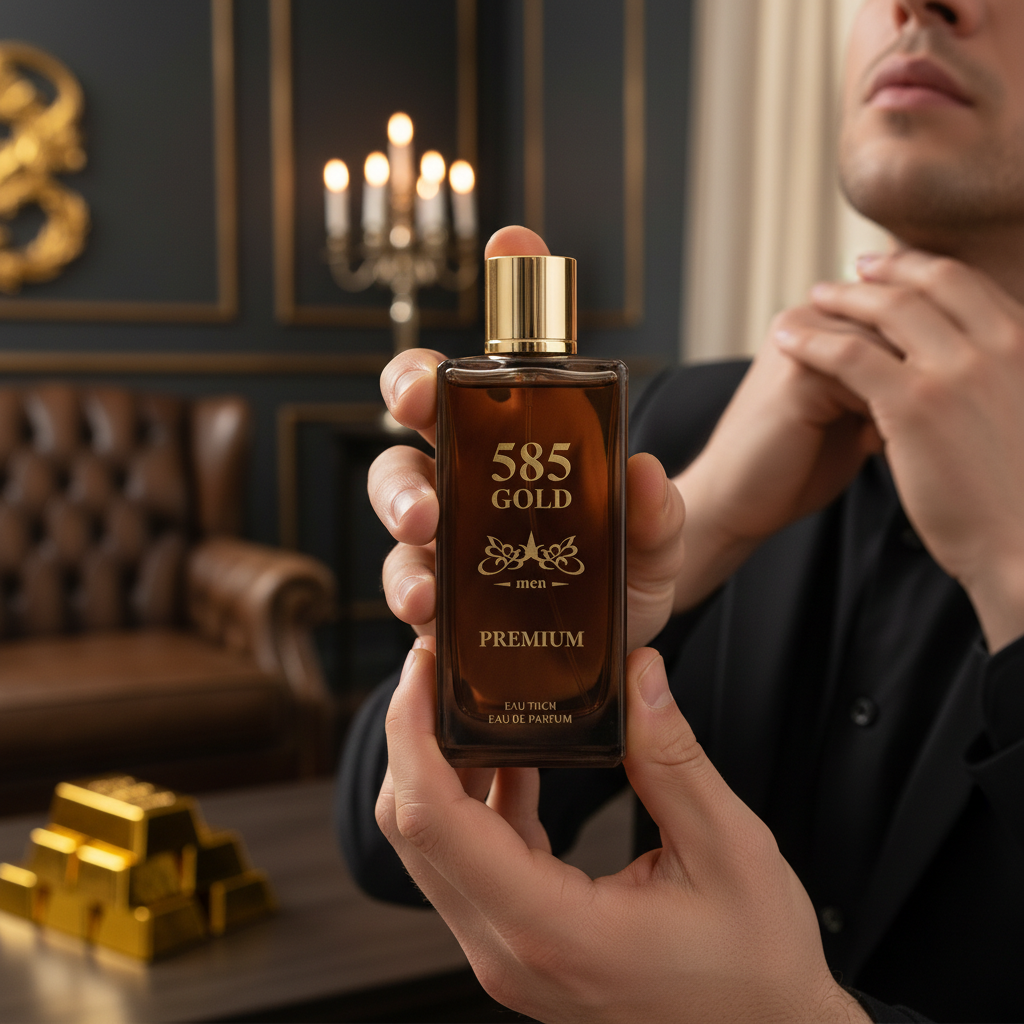 Perfume Eau De Parfum 585 Gold Premium Men 100ML - Aroma Amaderado Especiado