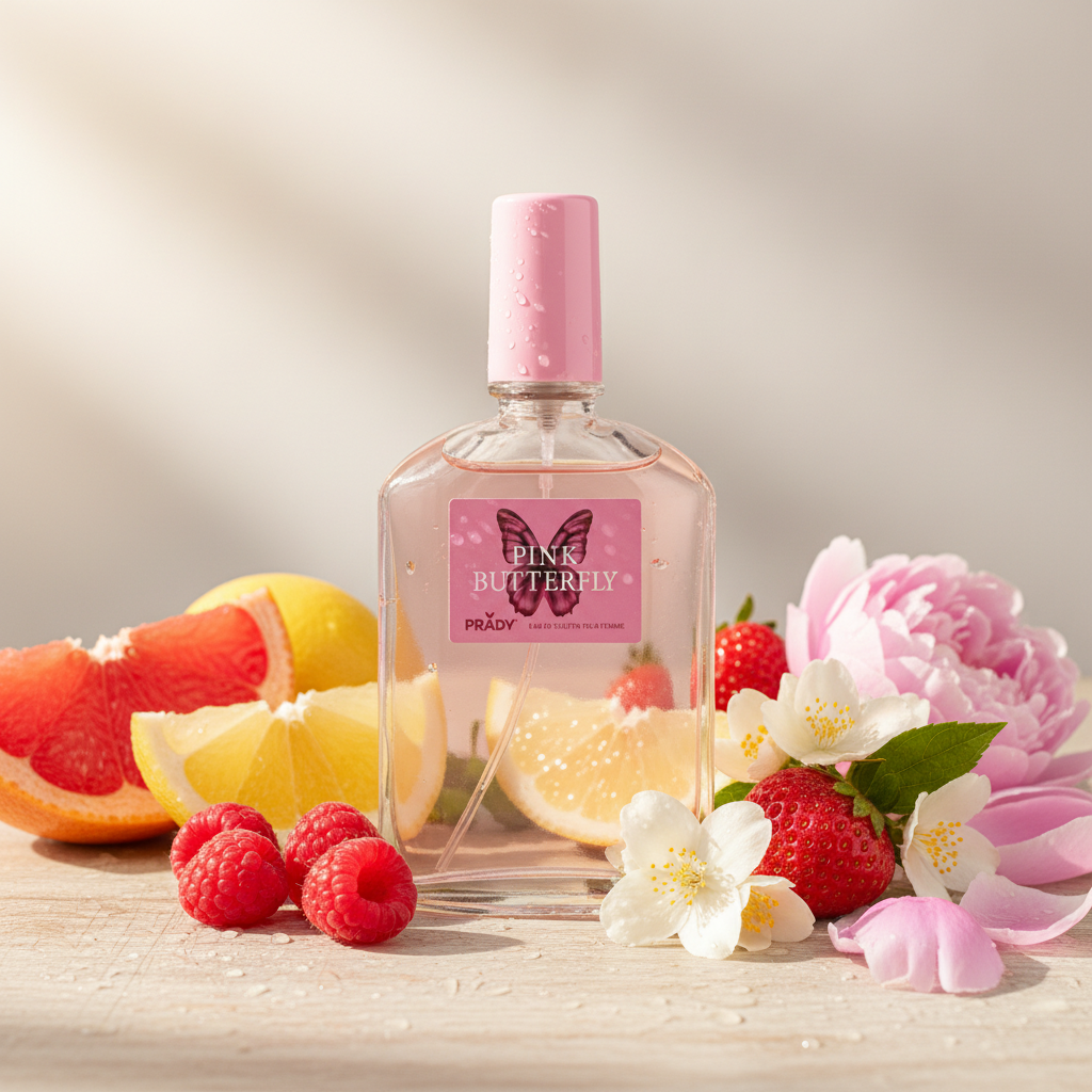 Eau De Toilette Pink Butterfly Pour Femme 90ML - Fragancia Floral Frutal