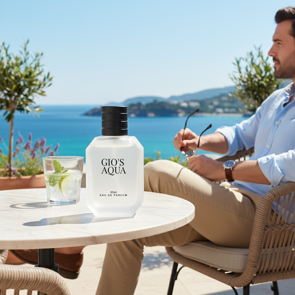 Eau De Parfum Gio's Aqua Pour Homme 30ML - Frescura Acuática Y Natural