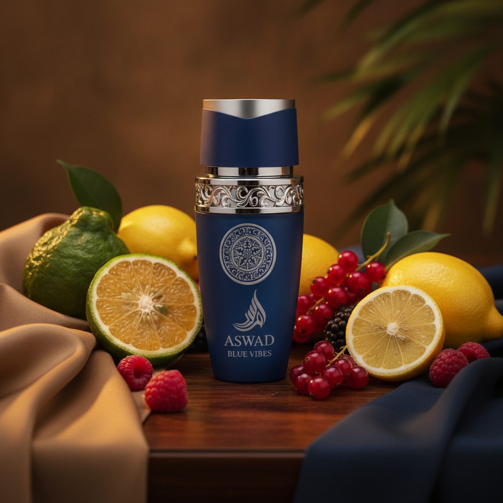 Eau De Parfum Aswad Blue Vibes 100ML - Fragancia Amaderada Oriental