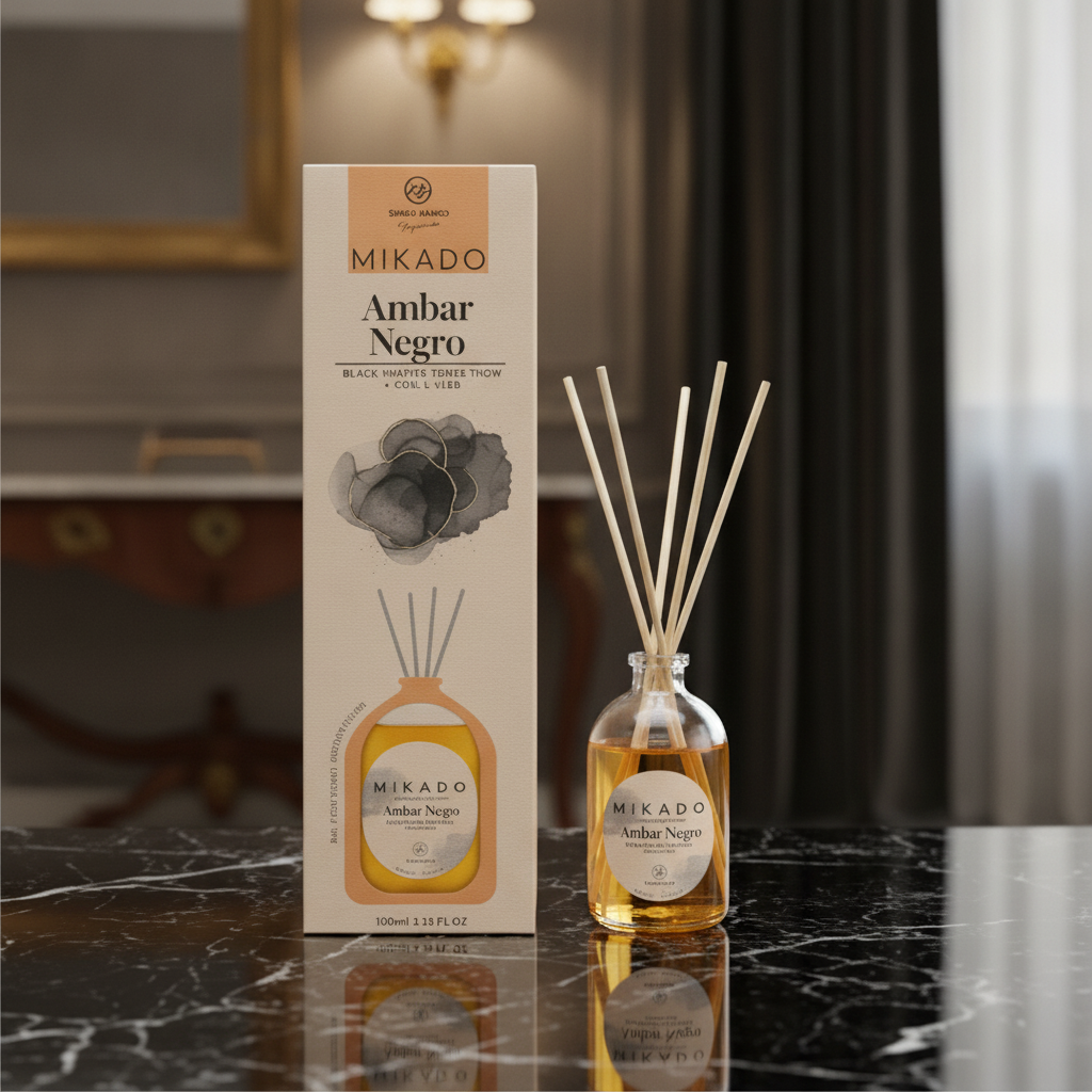 Ambientador Mikado ÁMbar Negro 100ml - Fragancia Elegante Y Sofisticada