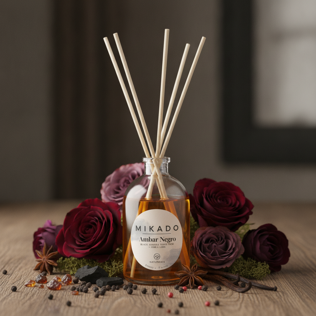 Ambientador Mikado ÁMbar Negro 100ml - Fragancia Elegante Y Sofisticada