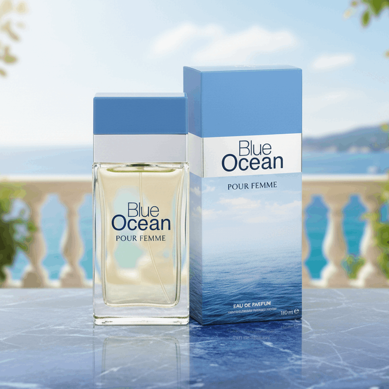Eau De Parfum Blue Ocean Pour Femme 100ML - Ideal Para El Verano, Fragancia Fresca
