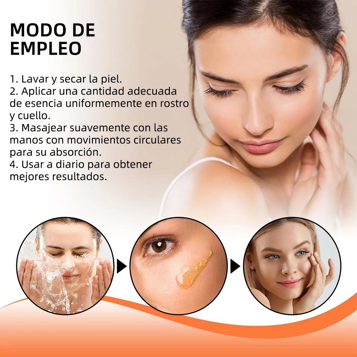 Sérum facial antiarrugas con péptidos y partículas de oro 24K, efecto relleno, hidratación profunda, reafirma y rejuvenece rostro y cuello – 120ml