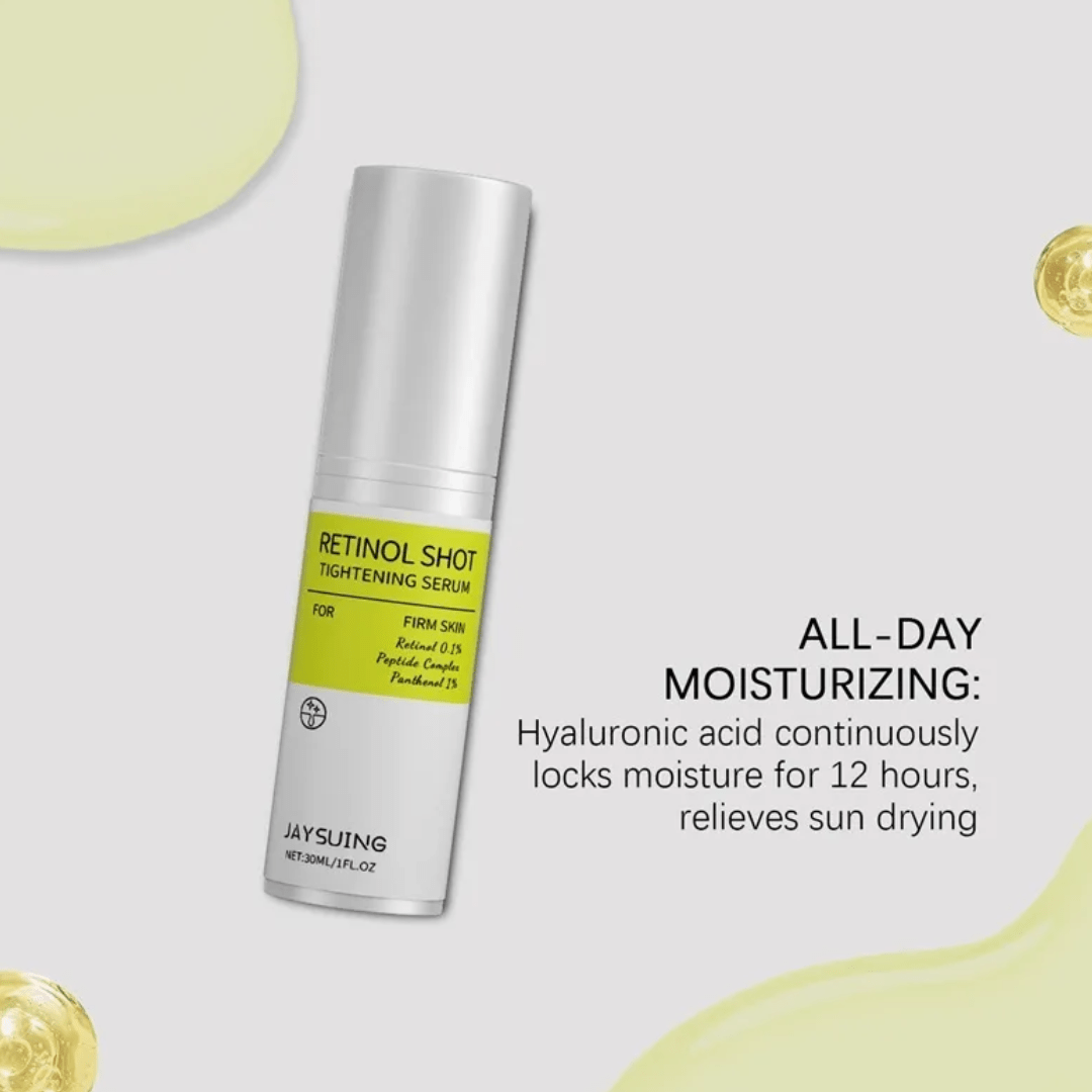 Sérum Facial Tensor con Retinol 0.1%, Péptidos y Pantenol 1% – Antiedad, Reafirmante, Reduce Arrugas y Mejora la Textura de la Piel – 30ml