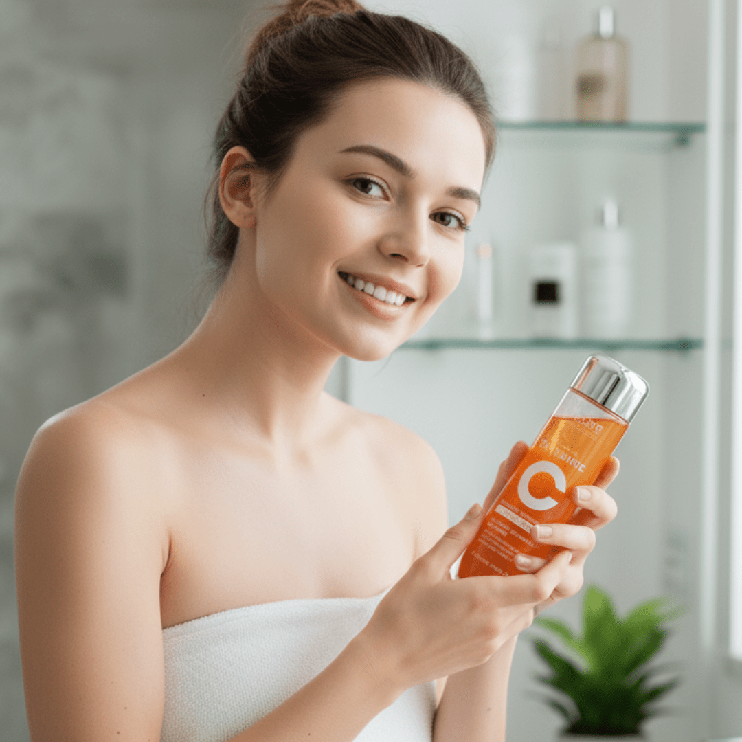 Loción Facial Iluminadora 5 en 1 con Vitamina C+ Activa y Niacinamida | Hidratante, Antimanchas, Antioxidante, Reparadora y Blanqueadora | Piel Radiante y Suave 100ml