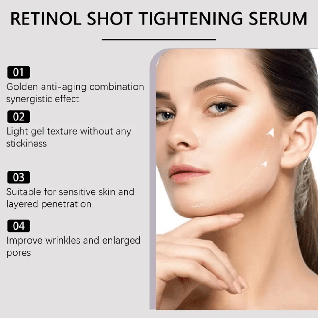 Sérum Facial Tensor con Retinol 0.1%, Péptidos y Pantenol 1% – Antiedad, Reafirmante, Reduce Arrugas y Mejora la Textura de la Piel – 30ml